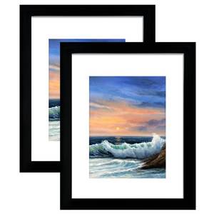 lot 3149 image: LUCKYLIFE 16x20 Frames, 16x20 Picture Frame for Wall, Display Pictures 11x14 with Mat or 16x20 without Mat, Set of 2, Black
