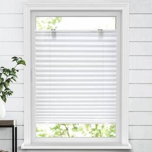 lot 3159 image: LazBlinds Tool-Free Cordless Pleated Shades with Suction Cups Light Filtering Top Down Bottom Up Pleated Blinds for Window Size 45 W x 64 H, White