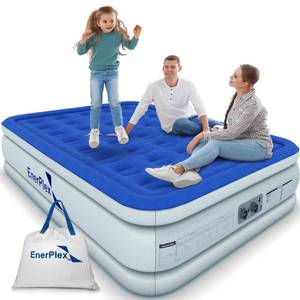lot 3192 image: EnerPlex King Air Mattress with Built-in Pump - 16 Inch Double Height Inflatable Mattress for Camping, Home & Portable Travel - Durable Blow Up Bed with Dual Pump - Easy to InflateQuick Set Up��