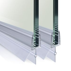 lot 3197 image: 2-Pack CKB Shower Enclosure Bottom Seal Length 900mm (36), Long Sweep Stop Shower Leaks for 6mm (14) Glass Frameless Shower Door,Black