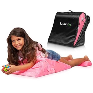 lot 3203 image: Lunix 3pcs Orthopedic Bed Wedge Pillow Set for Kids, Post Surgery Memory Foam for Back, Leg & Knee Pain Relief, Sitting Pillow, Adjustable Pillows for Acid Reflux and GERD for Sleeping, Pink