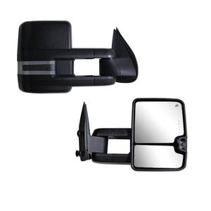 lot 3208 image: AERDM Towing Mirrors Compatible with 2003-2007 Chevy Silverado Side Mirror, GMC Sierra Tow Mirrors Power Heated with LED Arrow Turn Signal Puddle Light Pair set Black