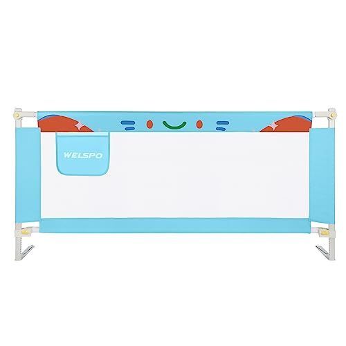 lot 2254 image: welspo 70 Inches Bed Rail for Toddlers No Installation Fold Down Safety Baby Bed Guard Swing Down Bedrail for Convertible Crib, Grey Upgraded (1 Pack)