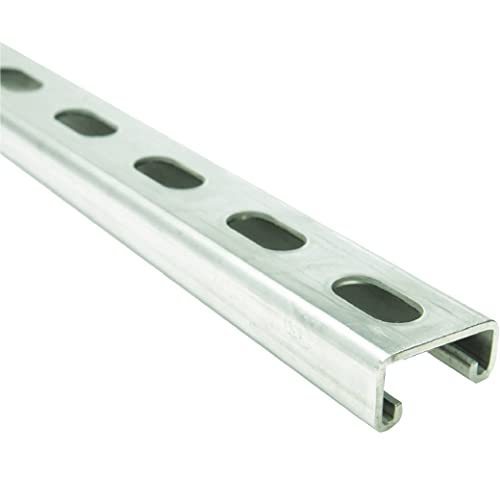 lot 2909 image: Newhouse Electric 1-58 in. x 1316 in. 14 Gauge Metal Strut Channel with Slotted Back Electro-Galvanized 2ft. (SC14-2-EG), Silver