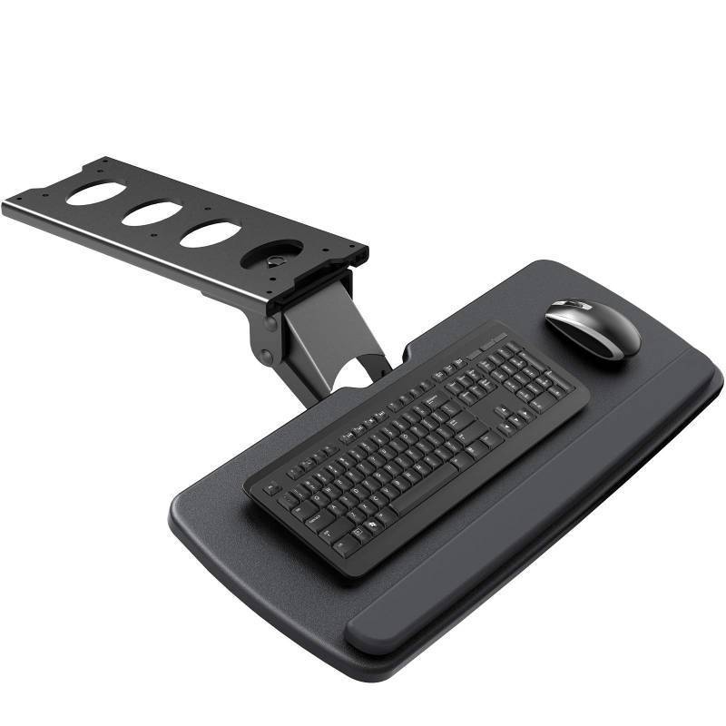 lot 4817 image: HUANUO Keyboard Tray Under Desk, 360 Adjustable Ergonomic Sliding Keyboard & Mouse Tray, 25 W x 9.8 D, Black - Retail $89.83