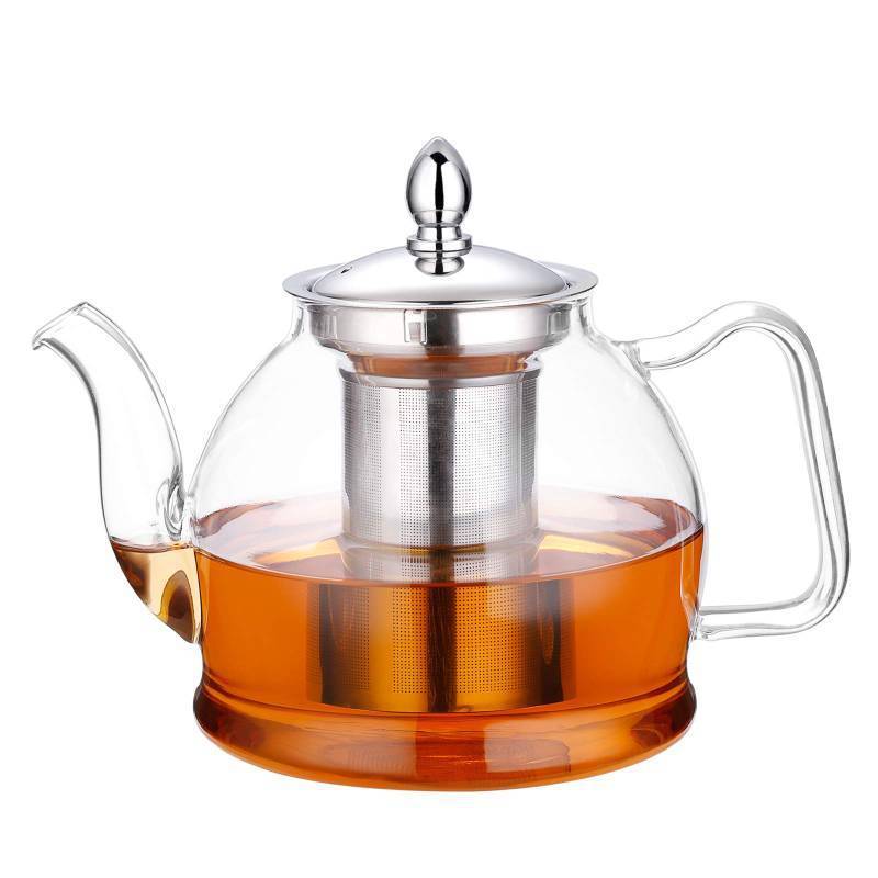 lot 1941 image: HIWARE 1000ml Glass Teapot with Removable Infuser, Stovetop Safe Tea Kettle, Blooming and Loose Leaf Tea Maker Set