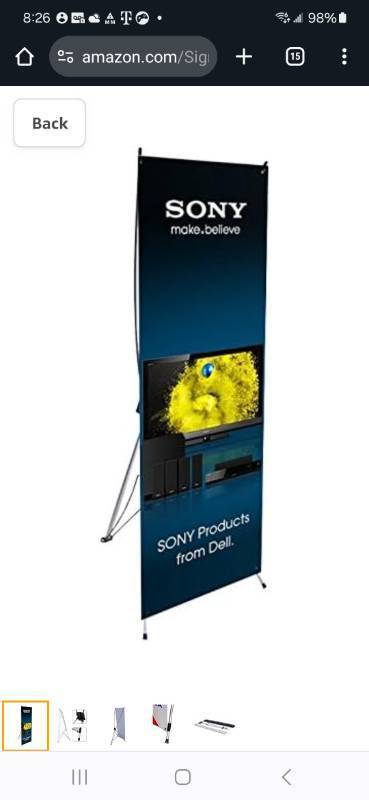 lot 1024 image: Signworld X Banner stand portable trade show display