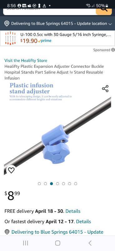 lot 1035 image: Plastic Infusion Stand Adjuster Infusion Stand Expansion Adjuster Iv Stands Wheelchair Bracket Iv Poles Stands Connector Saline Stand Adjuster Abs Telescopic Supplies