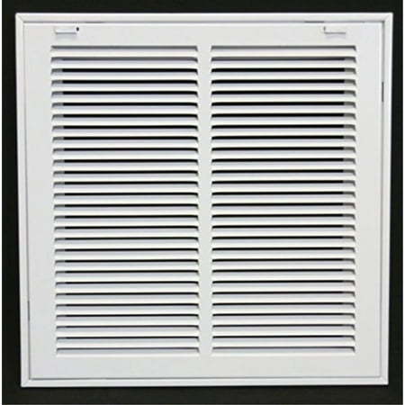 lot 1058 image: 14 X 14 Steel Return Air Filter Grille for 1 Filter - Removable FaceDoor - HVAC DUCT COVER - Flat Stamped Face - White Outer Dimensions 16.5 w X 16.5 h