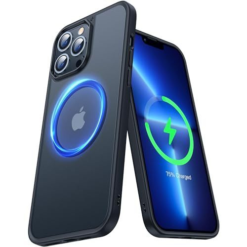 lot 2827 image: CASEKOO Stronger Magnetic for iPhone 13 Pro Case, Compatible with MagSafe Car Mount, Milirary-Grade Protection, Shockproof Frosted Back Panel, Translucent Slim Phone Case 6.1 inch, Matte Black