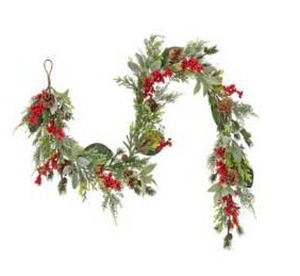 lot 1552 image: National Tree Company Indoor 6-ft Mixed Needle Artificial Garland 5 Units