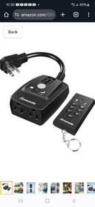 lot 1556 image: DEWENWILS Dawn to Dusk Outdoor Timer for Swimming Pool, 125V 15A Plug in Sensor Outlet Timer Waterproof, 100FT Range Remote Control with 2 Grounded Electrical Outlets for Pool Pumps, Fountain, UL