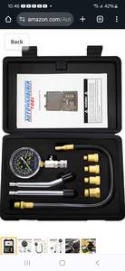 lot 1557 image: Engine Compression Tester Automotive, 8Pcs Fuel Pressure Gauge Set with Adapter for Small Engines, Cylinder Leak Down Tester for Petrol Gas Engine