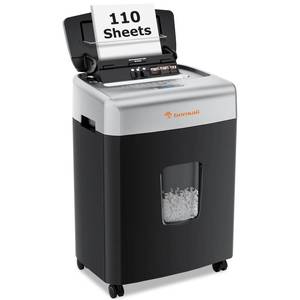 lot 1584 image: Bonsaii Office Paper Shredder, 110-Sheet Autofeed Heavy Duty Paper Shredder, 30 Minutes Micro Cut Home Office Shredders with 4 Casters, P-4 Security Level&6.1 Gallon Large Bin (C233-B)