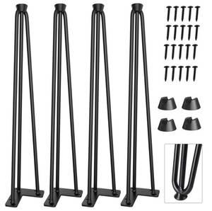 lot 1588 image: CWLOTAC 36 Hairpin Coffee Table Legs Set of 4-3 Solid Rods with Metal Desk Table Legs - Industrial Home DIY for Bench Legs, Dining Table Legs, Bar Height Table Legs - 4PCS Rubber Floor Protectors