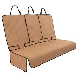 lot 1600 image: Lusso Gear Dog Car Seat Cover for Back Seat, Protects from Scratches, Scuffs, Shedding, Mud, & More, 100% Waterproof, Non-Slip Cover Stays Securely in Place, Fits Your Car, Truck, & SUV (Tan)