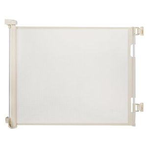 lot 1625 image: dearlomum Retractable Baby Gate,Mesh Baby Gate or Mesh Dog Gate,33 Tall,Extends up to 55 Wide,Child Safety Gate for Doorways, Stairs, Hallways, IndoorOutdoor��Beige,33x55