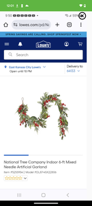 lot 2378 image: National Tree Company Indoor 6-ft Mixed Needle Artificial Garland 5 Units