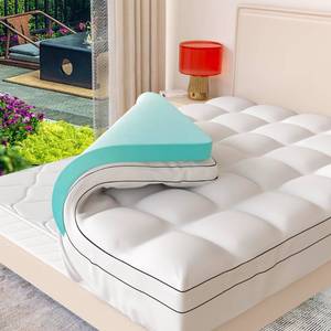 lot 2410 image: Memory Foam Mattress Topper Twin Size, Dual Layer 4 Inch Mattress Pad,2 Inch Gel Memory Foam Plus 2 Inch Pillow Top Cover with 8-21 Inch Deep Pocket