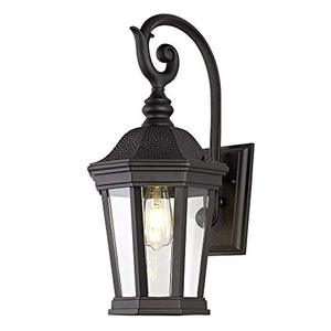 lot 2413 image: Smeike Exterior Light Fixtures, Outdoor Wall LightLantern, Large Outdoor Porch Light Fixtures Wall Mount in Matte Black Finish with Clear Glass, Aluminum Alloy, 60W