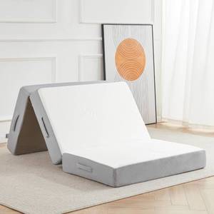 lot 2429 image: Lazyzizi Folding Mattress, 6 Inch Memory Foam Tri-fold Mattress with Breathable & Washable Bamboo Fiber Fabric Cover, Foldable Floor Mattress Guest Bed for Camping, Road Trip, Single