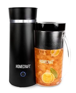 lot 2436 image: Homecraft Electric Iced Tea Maker for Sweet Tea and Cold Brew Coffee, Double Insulated Pitcher, Black, Small