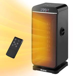 lot 3478 image: OUTFINE Space Heater for Indoor Use, Portable Heater for Office, 1500W Electric PTC Ceramic heater with Oscillating, 5 Adjustment Modes, LED Display, Remote Control, Timer and Overheating Protection