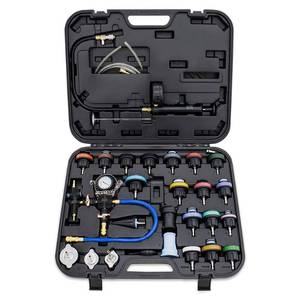 lot 3484 image: Mishimoto MMTL-CPT-28 28-Piece Cooling System Pressure Tester and Vacuum Refill Kit , Black