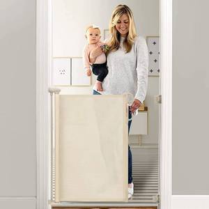 lot 3487 image: Momcozy Retractable Baby Gate, 33 Tall, Extends up to 55 Wide, Child Safety Baby Gates for Stairs, Doorways, Hallways, Indoor, Outdoor