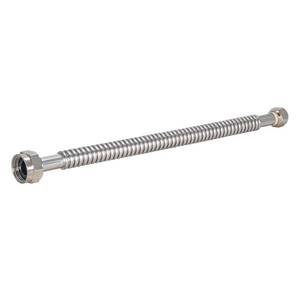 lot 3490 image: Eastman 24 Inch Water Heater Connector, 34 Inch FIP x 1 Inch FIP, Flexible Corrugated Stainless Steel, 0437524
