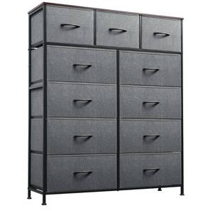 lot 3519 image: WLIVE Tall Dresser for Bedroom, Fabric Dresser Storage Tower, Dresser & Chest of Drawers Organizer Unit with 11 Drawers, Storage Cabinet, Hallway, Closets, Steel Frame, Wood Top