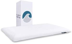 lot 3527 image: Bluewave Bedding Ultra Slim Gel Memory Foam Pillow for Stomach and Back Sleepers - Thin, Flat Design for Cervical Neck Alignment and Deeper Sleep (2.75-Inches Height, King Size)