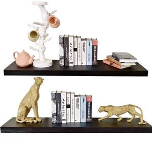 lot 3531 image: 36 Inches Length Floating Shelves, Wall Shelf Set of 2, 12 inches Deep Hanging Shelf with Invisible Brackets, for Bathroom, Bedroom, Toilet, Kitchen, Office, Living Room Decor, Espresso Shelf