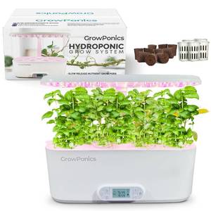 lot 3533 image: GrowPonics Hydroponics Growing System  11 Pods Indoor Herb Garden with Grow Light  Adjustable LED Fixture for The Perfect Indoor Garden  Easy Germination Indoor Planter (White)