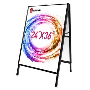 lot 3554 image: 24 x 36 Inch A Frame Sign Double-Sided Folding Sandwich Board Heavy Duty Slide-in Sidewalk Signboard for Outdoor Street Advertising Poster(Portable,Frame only)