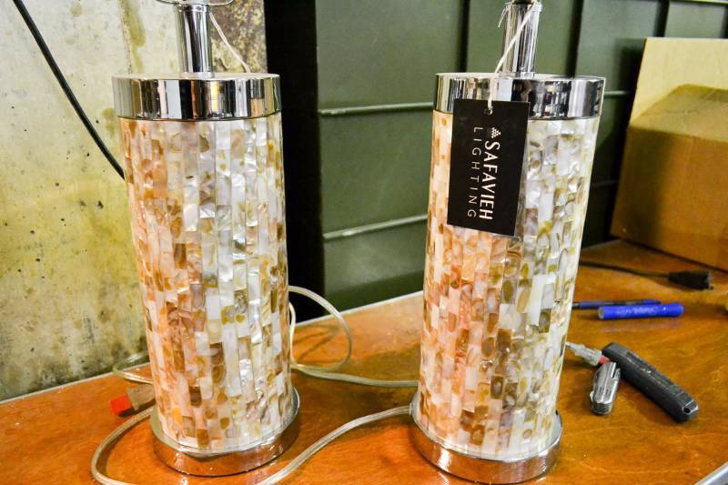 lot 62 image: Safavieh Diana 21.5 in. Shell Table Lamp (Set of 2)