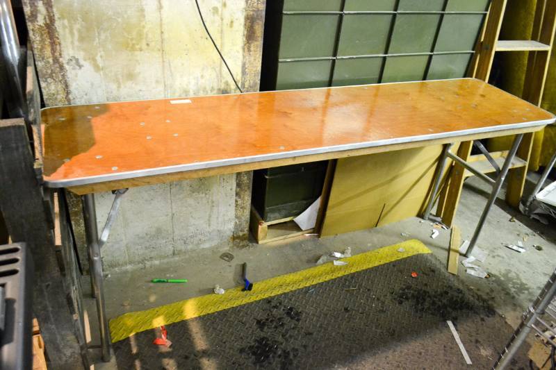 lot 64 image: Palmer Snyder Wood-Top Folding Bar Table