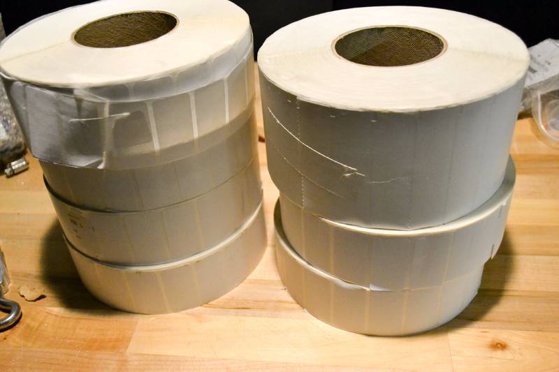 lot 74 image: 7 Rolls of labels