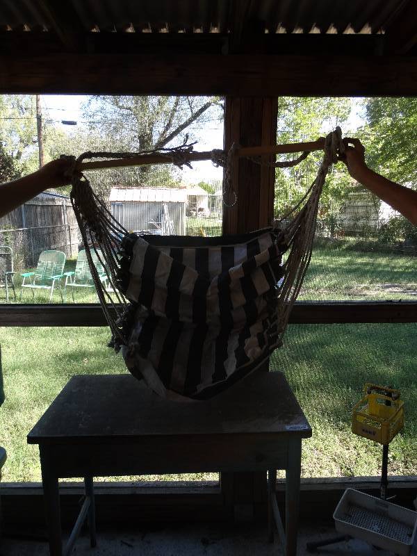 lot 447 image: Hammock chair one ring needs fixed.