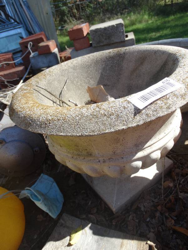 lot 476 image: Pair of concrete planters.