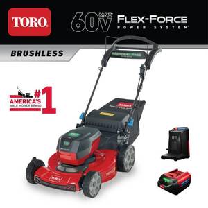lot 1536 image: Toro 7013897 22 in. 60V Flex Force 21466 Battery Self-Propelled Lawn Mower Kit Retail&nbsp$629.00