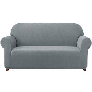lot 1551 image: subrtex Sofa Cover 1-Piece Stretch Couch Slipcover Soft Couch Cover Washable Furniture Covers, Jacquard Fabric Small Checks(Light Gray,X-Large)