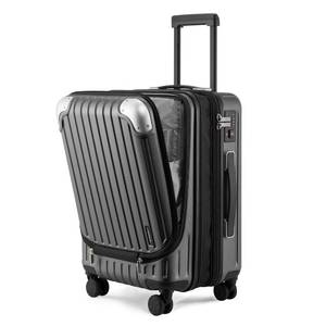 lot 1553 image: LEVEL8 Grace EXT Carry On Luggage, 20in Expandable Hardside Suitcase, ABSPC Harshell SPinner Luggage with TSA Lock, Spinner Wheels - Grey, 20 Carry-On
