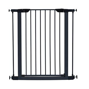 lot 1582 image: MidWest Homes for Pets 39 High Walk-thru Steel Pet Gate, 29 - 38 Wide in Textured Graphite