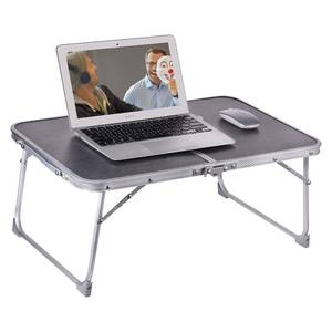 lot 2299 image: Foldable Laptop and Bed Table with Storage, Portable Mini Lap Desk for Legs, Ideal for Study, Reading, Picnic, Breakfast,and More