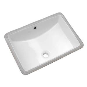 lot 2314 image: Rectangular Undermount Bathroom Sink - Lordear 21x14 inch White Rectangle Bathroom Sink Undermount White Porcelain Ceramic Lavatory Bathroom Vanity Sink with Overflow