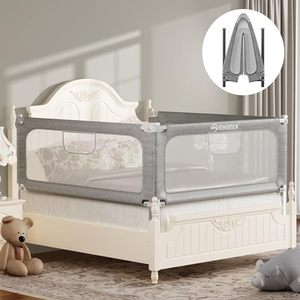 lot 2315 image: MHOMER Bed Rail for Toddlers, 2 Minutes Quick Assembly Foldable Bed Rails for Queen, King, Full, Twin Size Bed, Bed Rail Guard with Steady U-Shape Base for Toddlers, Baby, Kids (1 Piece, 74.8)