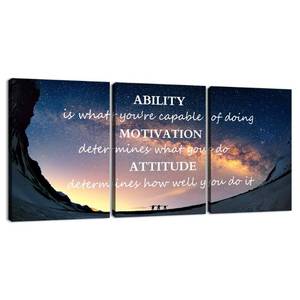 lot 2337 image: 3 Panels Successful Inspirational Posters Quotes Wall Art Ability Modern Motivational Painting Picture Prints on Canvas Artwork Motto for Office Bedroom Decor Living Room Home Decor (16��Hx36��W)