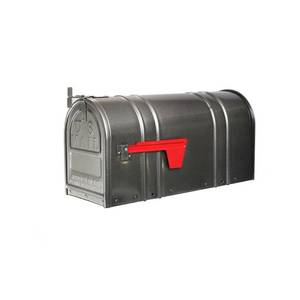 lot 3819 image: Postal Pro 8.5-in x 11-in Metal Metallic Pewter Silver Post Mount Mailbox