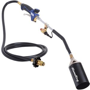 lot 3830 image: Flame King Propane Torch Kit Heavy Duty Weed Burner, 340,000 BTU with Piezo Igniter (Self Igniting), with 6 ft Hose Regulator Assembly